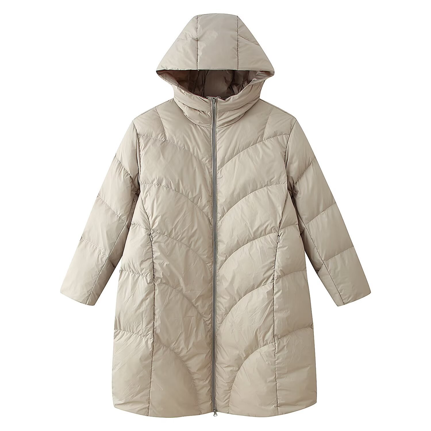 PB & ZA ropa de mujer 2026 primavera nueva moda temperamento simple versátil estilo casual chaqueta larga plumón
