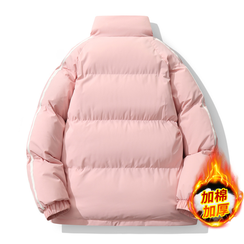 Chaqueta de algodón para hombre invierno holgado cuello alto cálido casual chaqueta de algodón de color sólido marca de moda casual moda deportiva pareja chaqueta de algodón