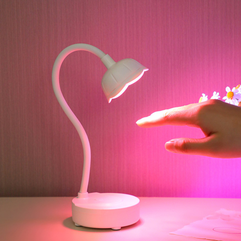 Cross-border new UV-06 desktop patch phototherapy lamp desktop nail lamp power storage gooseneck cordless uv lotus lamp
