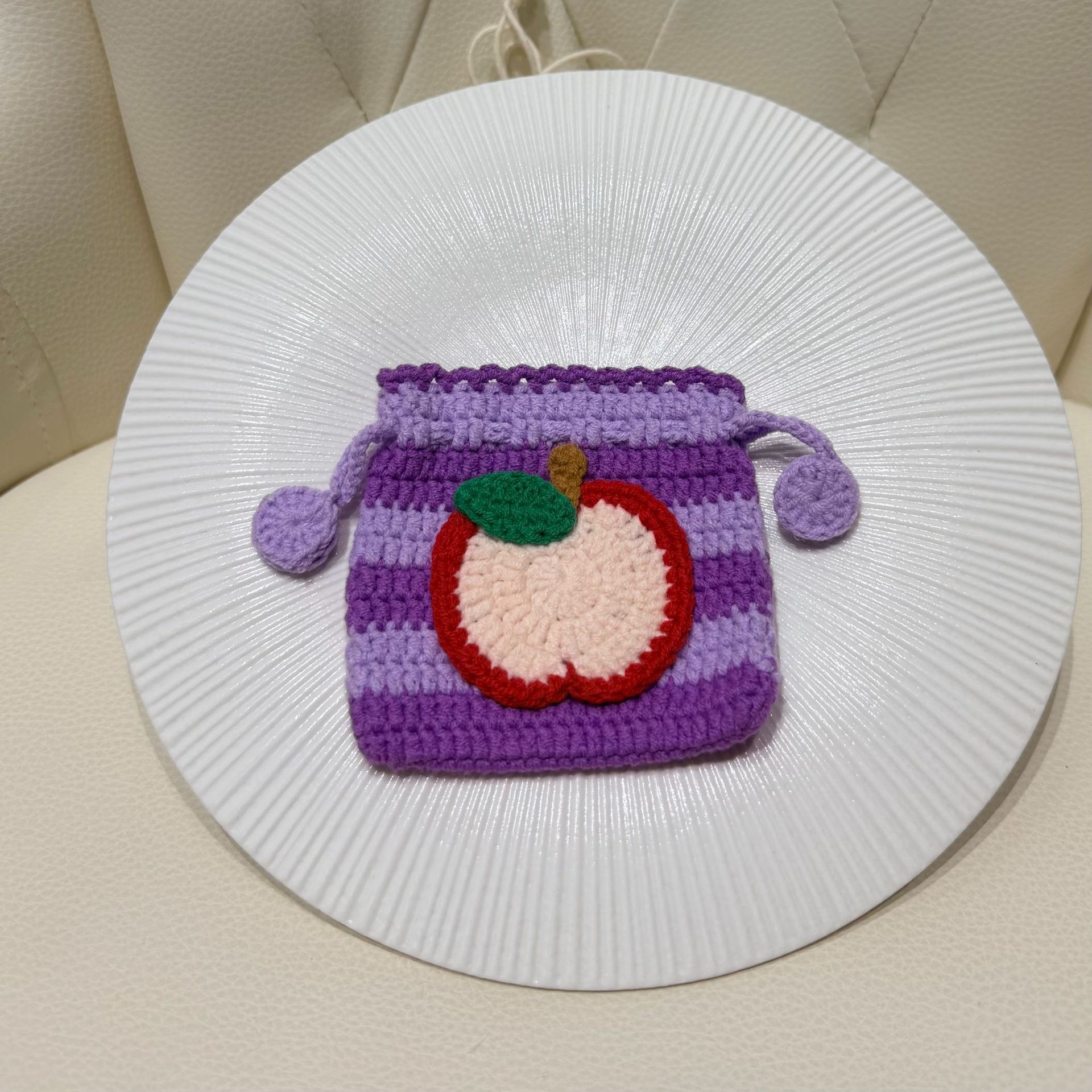 Mini Monedero de Cordón Tejido de Algodón para Uso Diario
