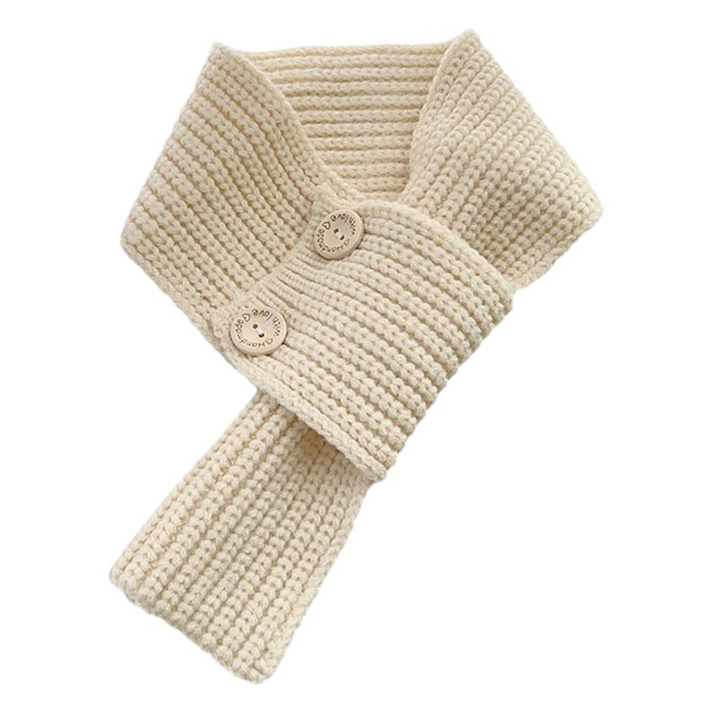 New Kidsren's Autumn and Winter Knitted Cross Scarf Baby Versatile Warm Wool Baby Neck Scarf Men's and Women's Decorative Scarf