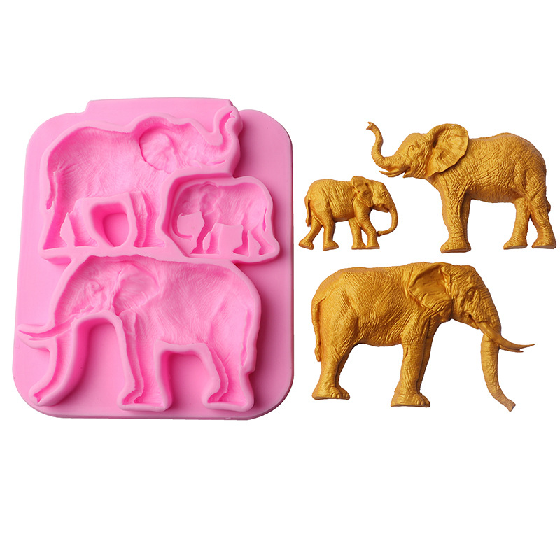 Molde para hornear pradera jirafa León elefante fondant molde de silicona chocolate pastel decoración en stock