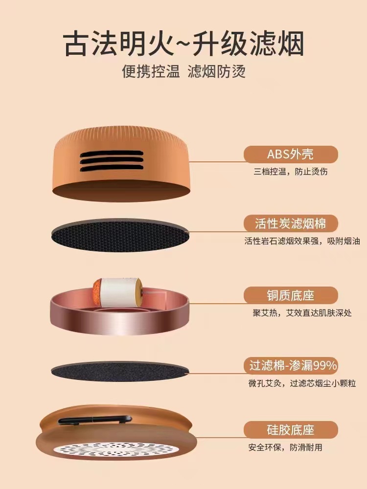 Portable Moxibustion Box Smokeless Moxa Warmer Home Body Care Device with Moxa Sticks in use