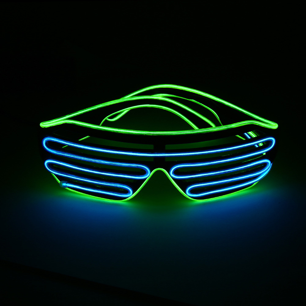 Gafas luminosas EL explosivas, accesorios de baile fluorescentes, artefactos de fiesta, persianas, gafas luminosas, suministros fluorescentes para fiestas de baile
