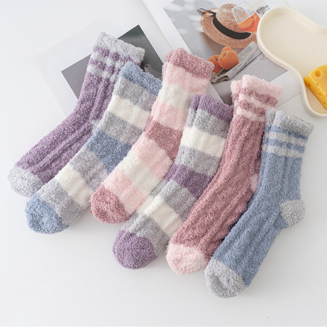 Calcetines de Piso para Dormir de Mujer de Poliéster Térmicos y Antifricción para Invierno