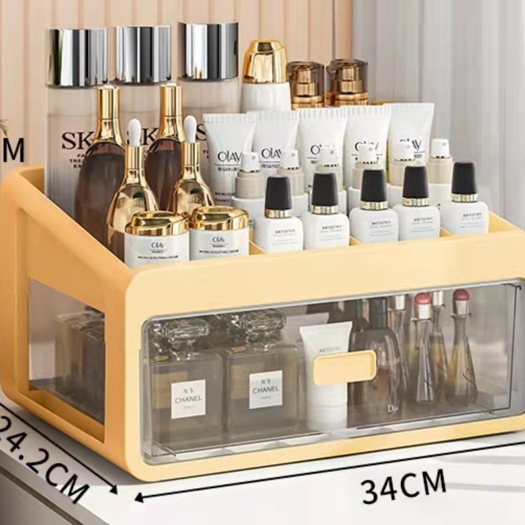 Caja de almacenamiento de cosméticos cajón transparente estante de almacenamiento de escritorio tocador caja de cosméticos estante de cuidado de la piel