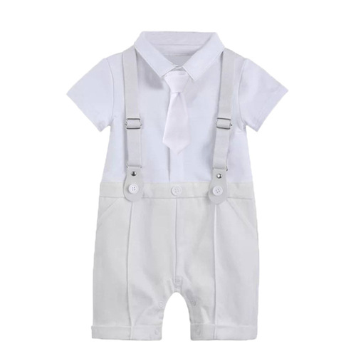 Baby boy gentleman's one-year-old christening dress European and American new boy's new one-piece romper one-piece children's clothing dress