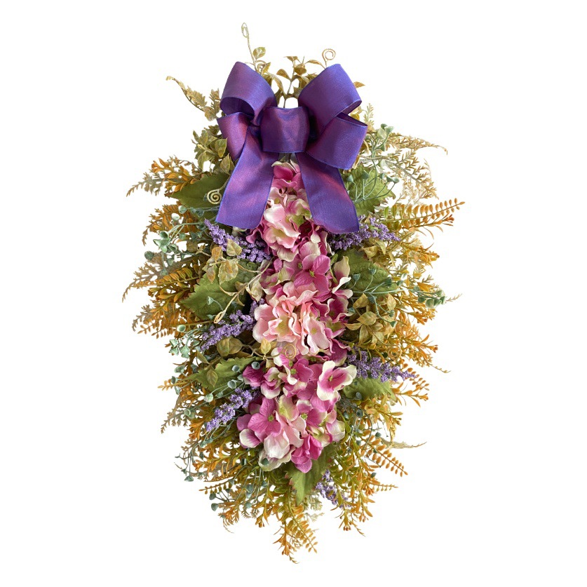 Hong Kong amor flores de simulación al revés árbol Amazon gran Hortensia púrpura guirnalda arco puerta colgando decoraciones