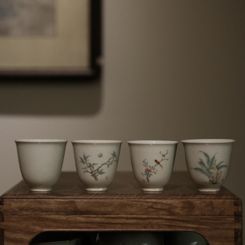 Ancient green glaze Grass Wood gray tea cup personal Single Cup open film Nourishing Tea Cup Master Cup ceramic kung fu tea set Ancient green glaze Grass Wood gray tea cup personal Single Cup open film Nourishing Tea Cup Master Cup ceramic kung fu tea set