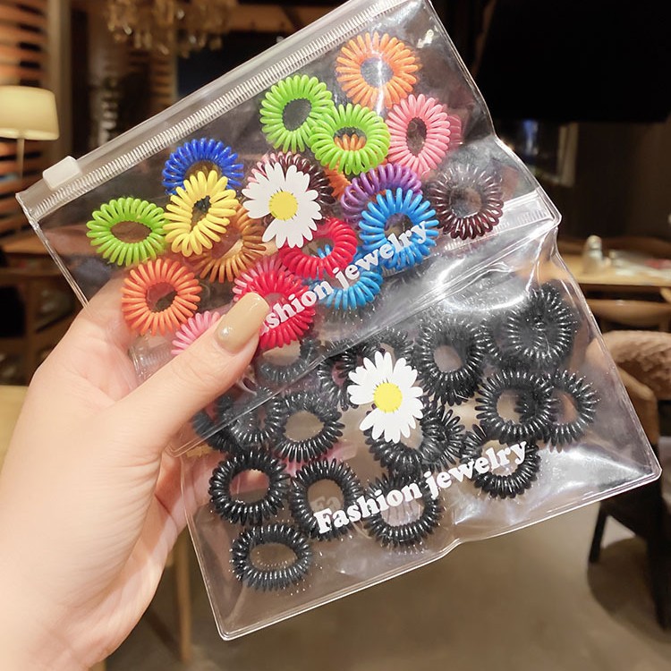 Banda de pelo cuerda de pelo al por mayor línea telefónica coreana banda de goma negra corbata femenina cabeza Cola de Caballo cabeza simple cuerda estilo ins tocado