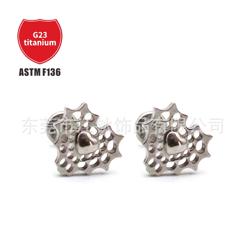 Pointed titanium steel lip stud product view