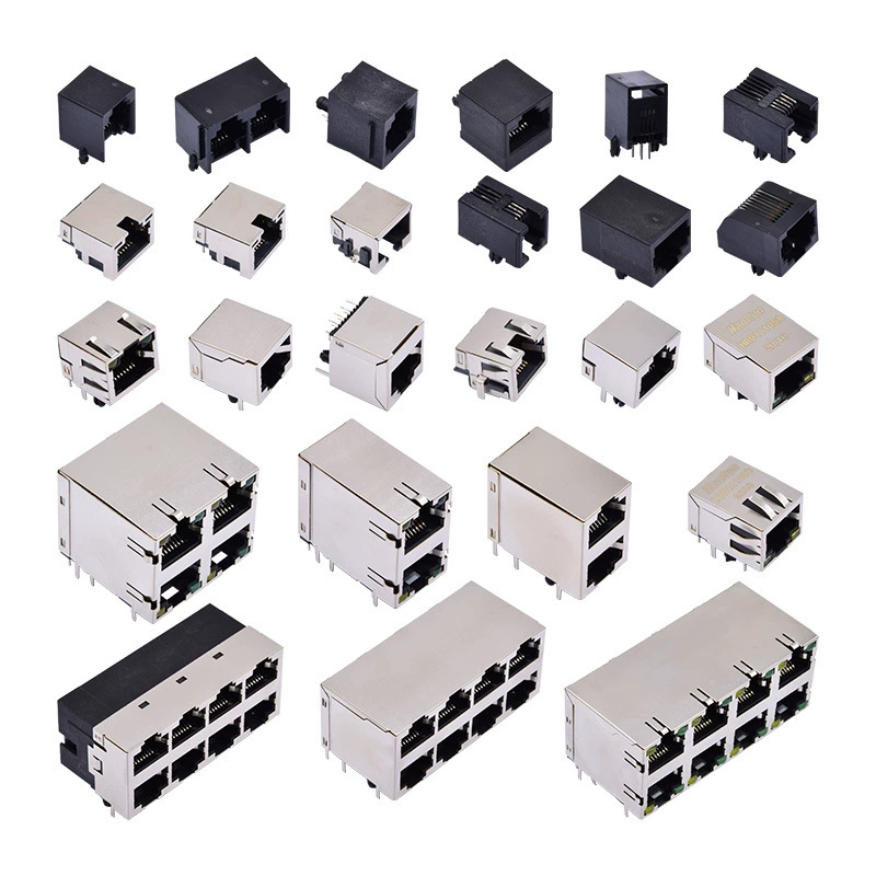 Этернет-коннектор RJ45 женский кристаллическая головка плата/SMT/без эластичного RJ45 сетевой интерфейс