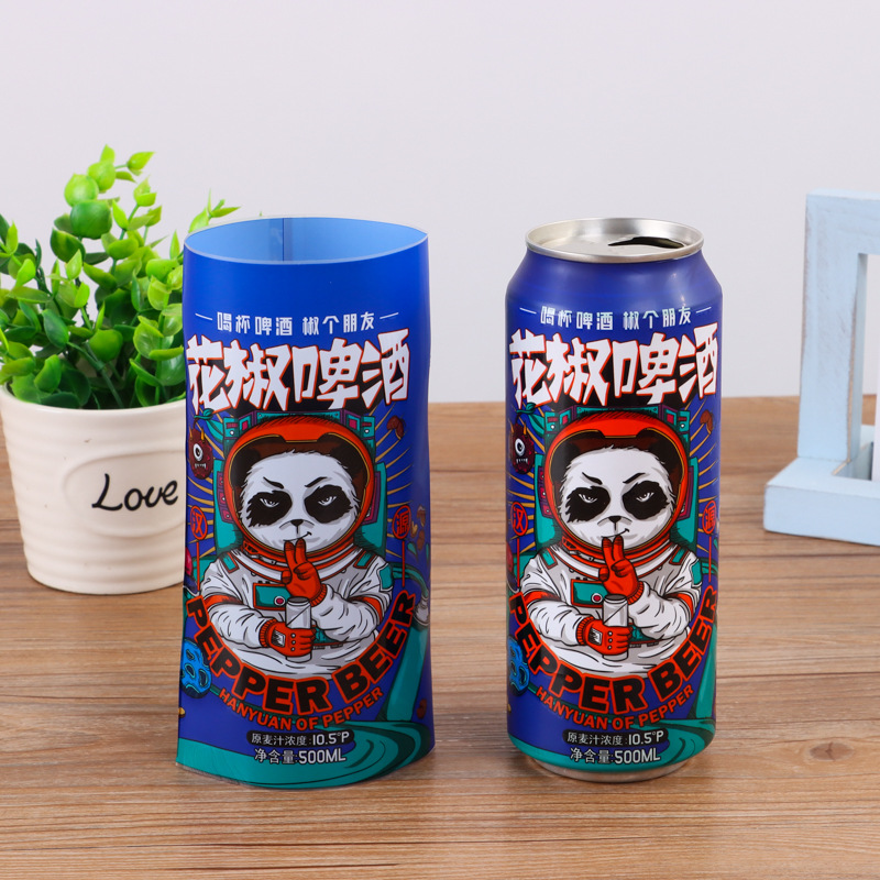 厂家批发易拉罐pet热收缩膜饮料瓶收缩膜标签啤酒瓶身标签收缩膜