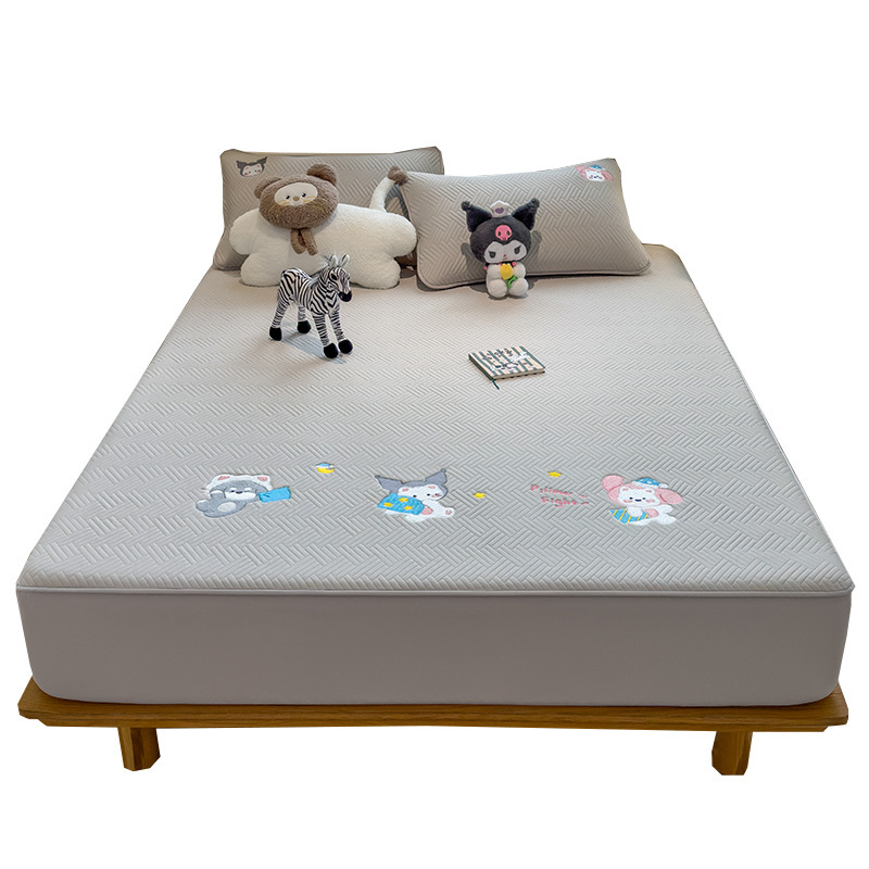 Cama de dormitorio de estudiantes de clase A 90x190 cubierta protectora de colchón único de algodón intercalado grueso conjunto de tres piezas 2025 nuevo