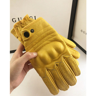 Motorcycle Protective Retro Motorcycle Cowhide Harley Equipment Anti-Fall Men's Gloves Women's All-Season Riding Autumn and Winter