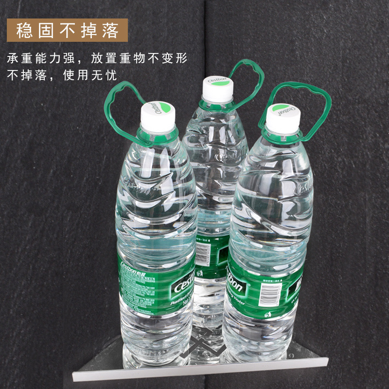 Venta al por mayor de ingeniería 304 Acero inoxidable triángulo rack de almacenamiento directo de fábrica baño esquina rack ponche-hotel gratis recomendar