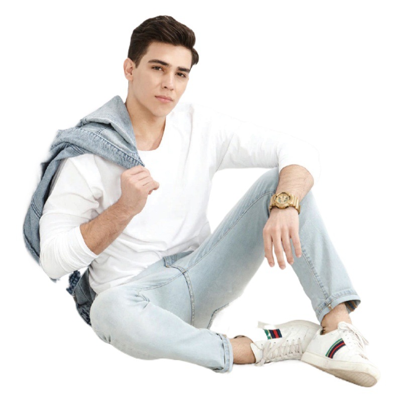 Gildan76400 gildan casual de manga larga Camiseta de algodón en blanco cuello redondo Camiseta publicidad camisa impresa logotipo