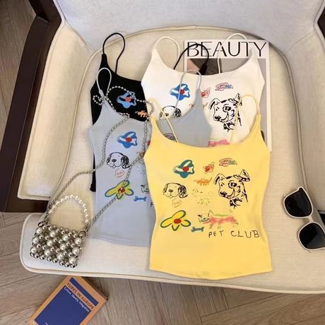 多巴胺黄色小吊带背心女内搭带胸垫美背抹胸打底外穿甜辣小上衣夏