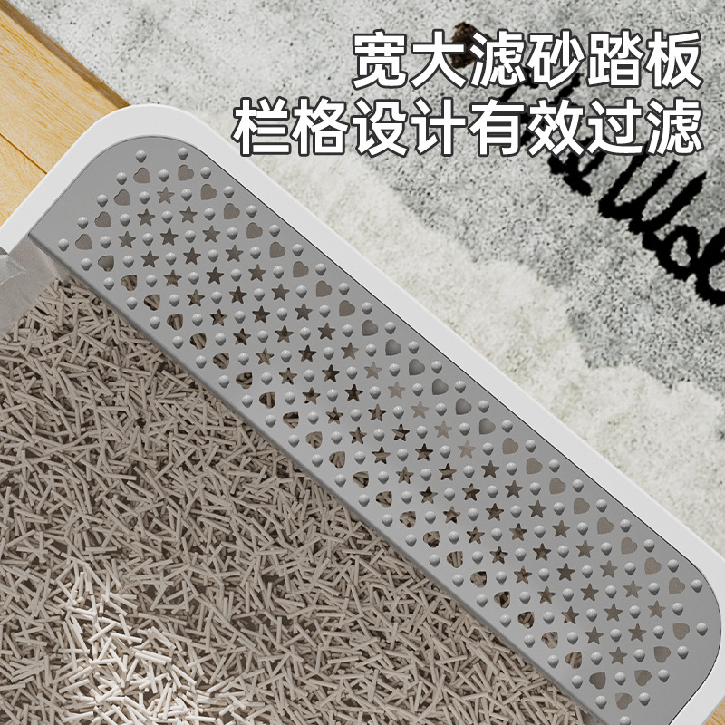 Lavabo de arena para gatos de gran tamaño, abierto semicerrado, baño para gatos con salpicaduras externas, lavabo de arena para gatos extra grande, suministros para mascotas al por mayor