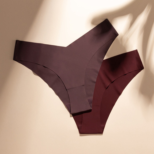 New European and American seamless ice silk underwear for women low-waisted large size briefs breathable quick-drying yoga sports underwear for women