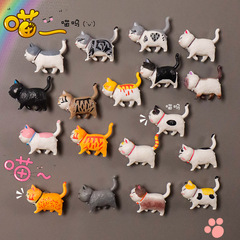 創造的な蝶ネクタイ猫冷蔵庫貼り3D立体アニメ猫吸鉄石かわいい冷蔵庫貼り磁気装飾卸売り