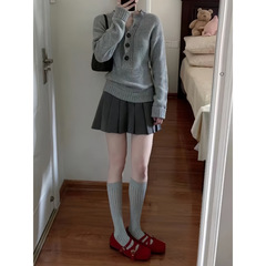 小香风套装女秋冬季韩系一整套设计感针织毛衣穿搭百褶裙两件套潮