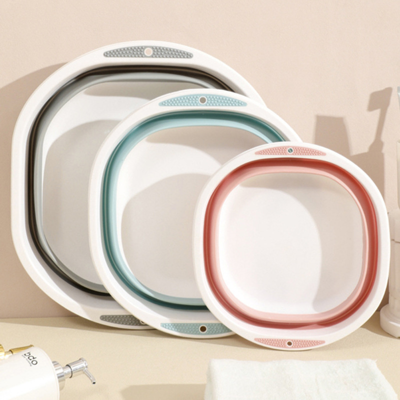 Folding Basin Wholesale Baby Newborn Baby Thickened Plastic Portable Laundry Household Foldable Water Basin Washbasin