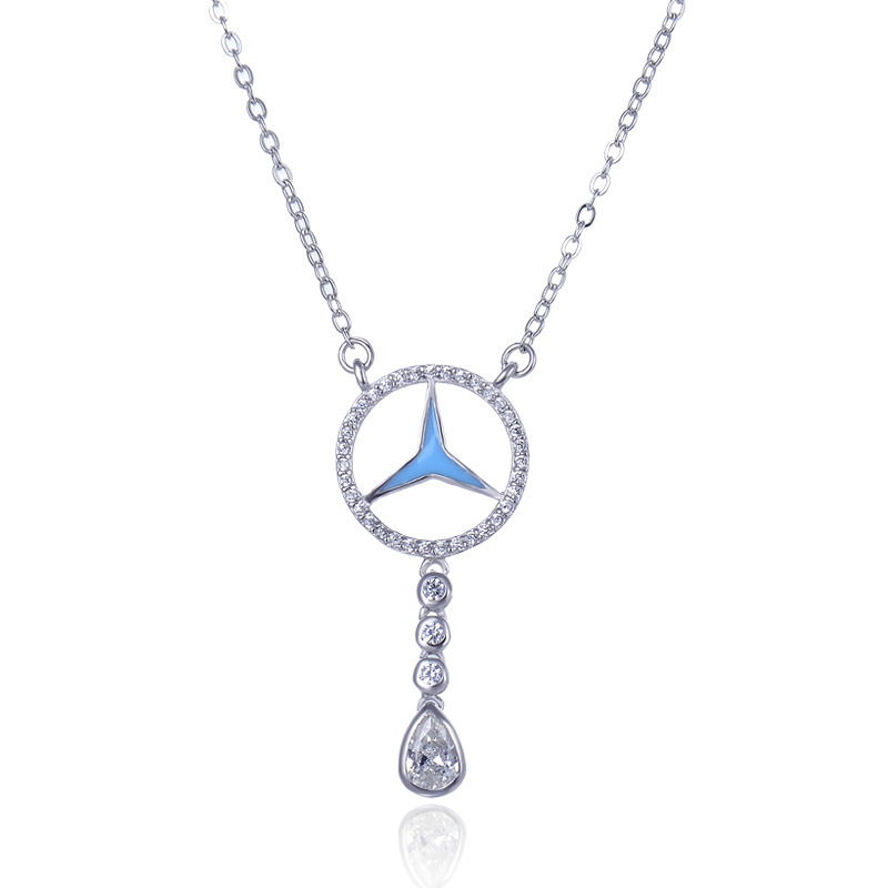 Transfronterizo nuevo s925 plata con diamantes de zircón personalidad creativa collar de lágrimas clavícula joyería de moda coreana