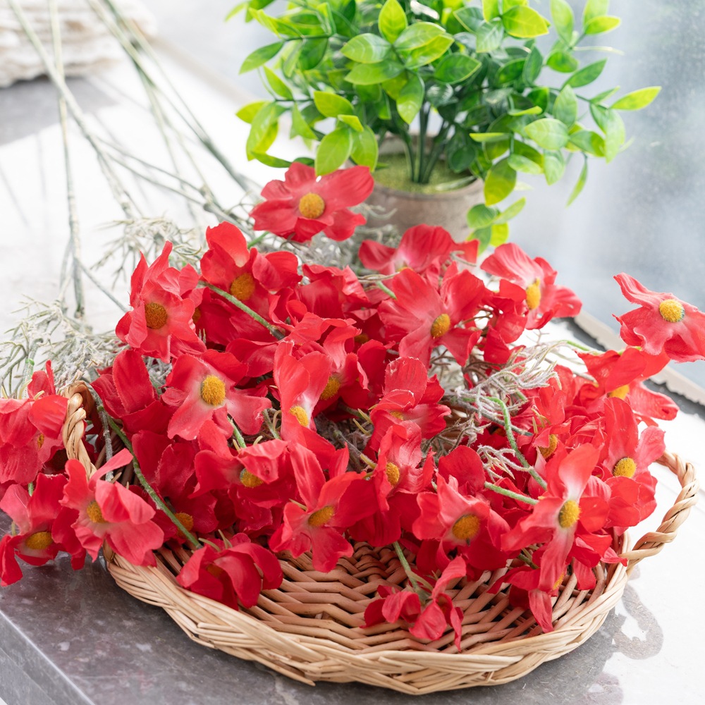 廠家批發波斯菊格桑花10頭菊花仿真花外貿家居裝飾婚慶假花DY-435