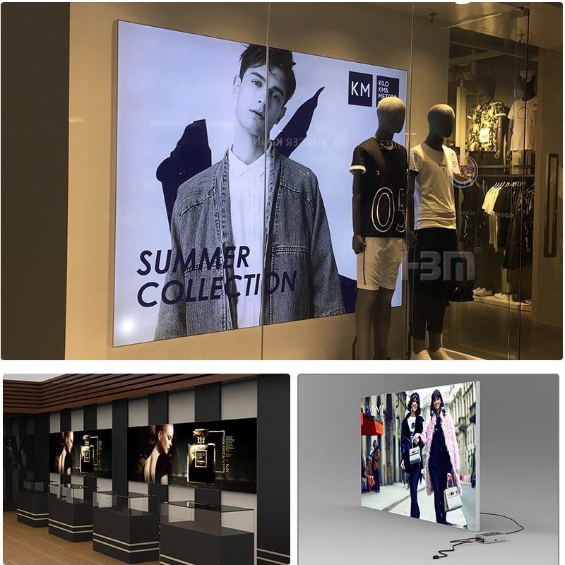 卡布奶茶超薄灯箱UV天花软膜型材边框户外商场招牌LED灯