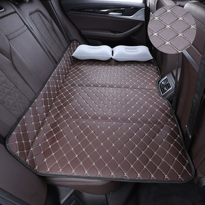 Vehicle-mounted inflatable bed seat mattress for sedans and SUVs - coffee-color-standard-version-12880cm-2-inflatable-pillows-storage-bag