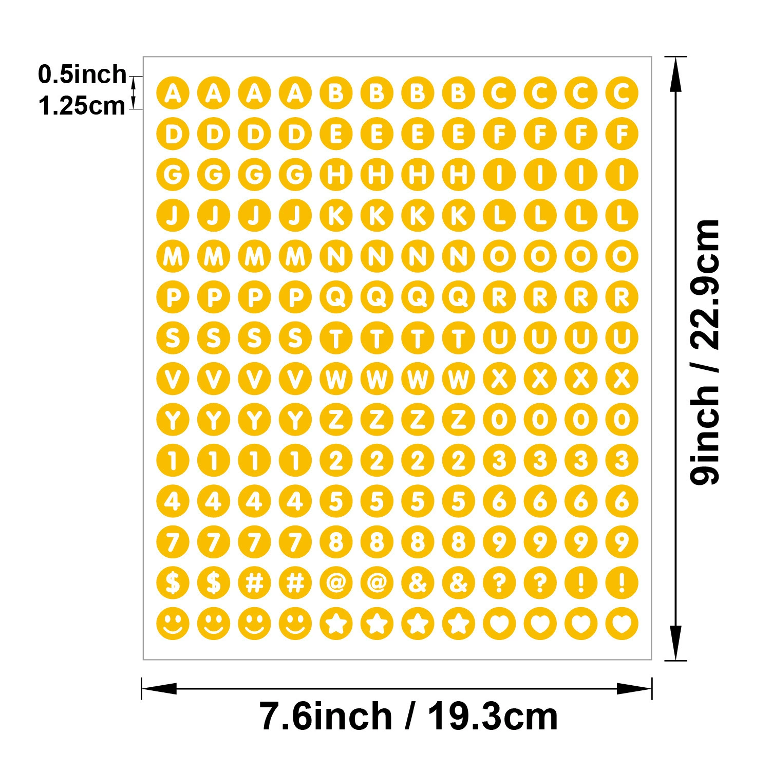 Waterproof sticker, cards, 0.5 inch, DIY