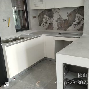 Factory Supply Artificial Stone Kitchen Integrated Countertop Open Kitchen Furniture Quartz Stone Countertop Cabinet