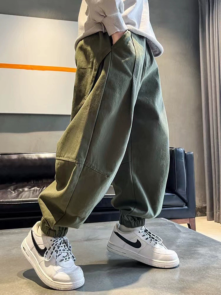 Брюки для мальчиков 2024 весна и осень новая мода повседневная детская одежда