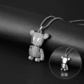 Full rhinestone paper bag koala + 3.0*70cm pearl chain