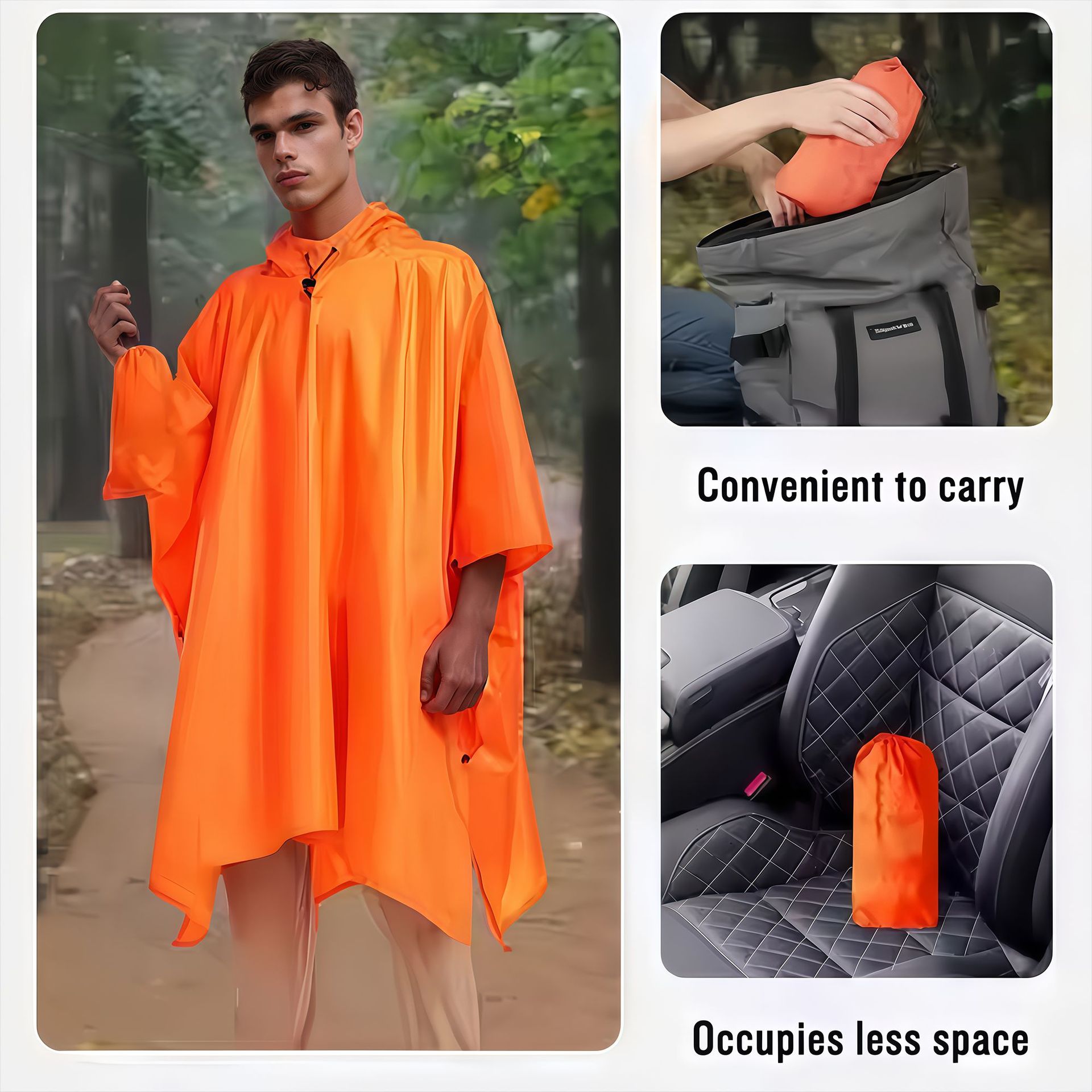 Poliéster 3 - en - 1 al aire libre chaqueta de lluvia viajar multifuncional caminata montañosa bicicleta conveniente para llevar capa chaqueta de lluvia al por mayor