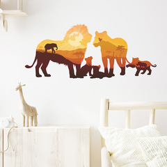 FX-D469卡通個性創意獅子剪影臥室客廳玄關家居背景美化牆貼紙