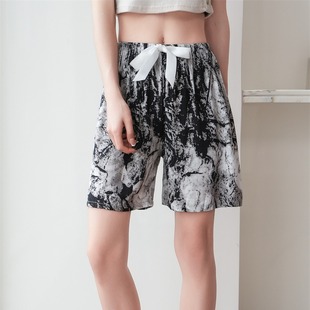 Cotton Silk Shorts Women's 2024 New Arrival Hot Style Summer Thin Japanese Style Casual Loose Artificial Cotton Floral Home Pants Pajama Pants