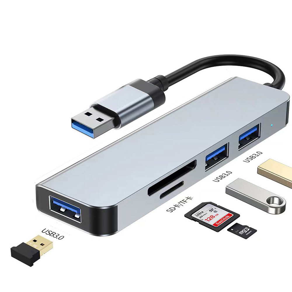 Five-in-one docking station USB 3.0 hub card reader SD card/TF card reading notebook interface expansion