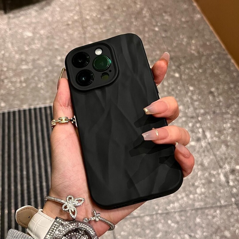 New Pleated Design Suitable for iPhone 17 Pro Phone Case, Apple 15 3D, 14 Solid Color, 13 Pro Max Simple Style, 16X New Pleated Design Suitable for iPhone 17 Pro Phone Case, Apple 15 3D, 14 Solid Color, 13 Pro Max Simple Style, 16X
