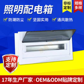 带盖电气强电布线箱 21位金属底壳照明箱 回路箱家装开关箱标准型