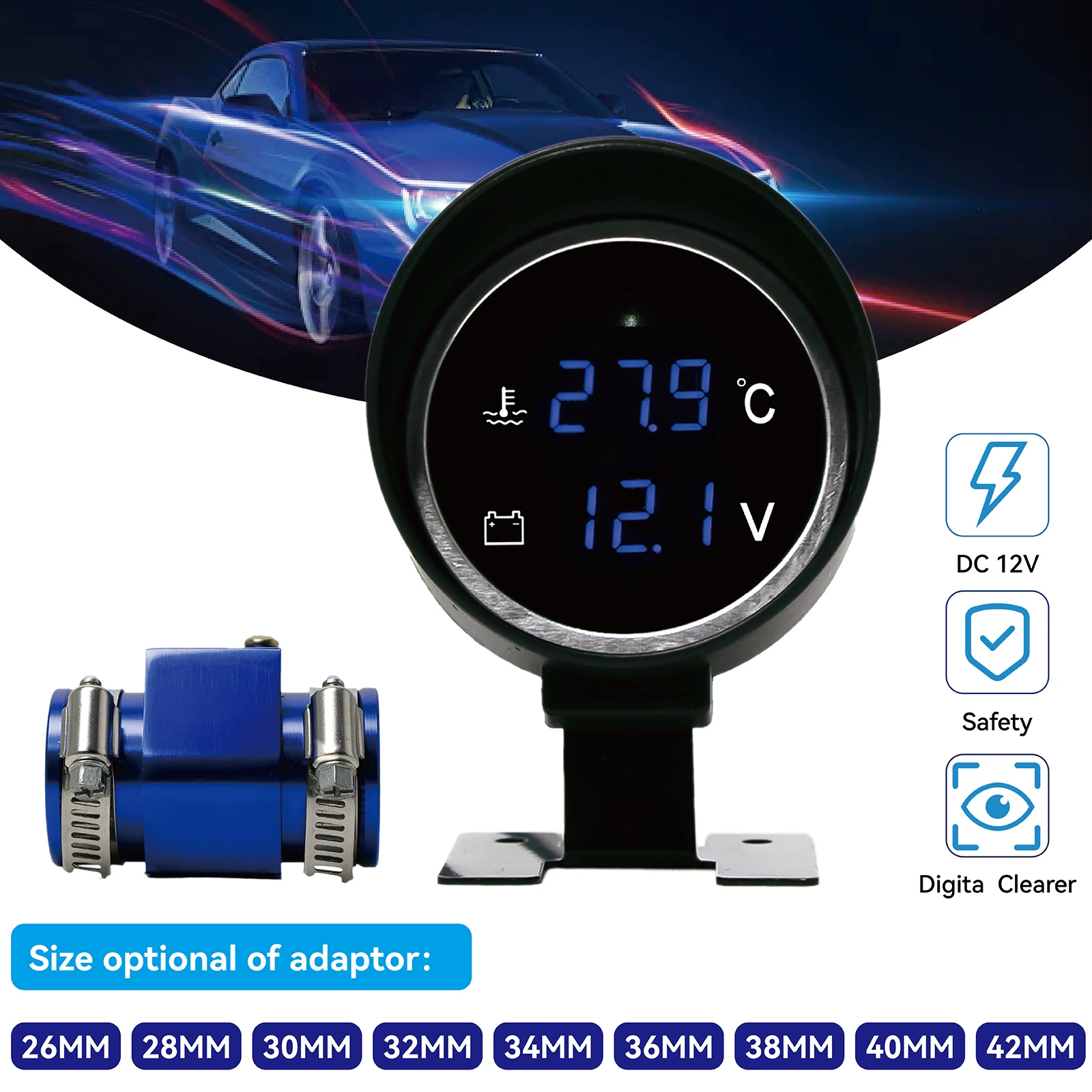 Универсальная модифицированная круглая термометр (跨境贸易), 12v, 24v