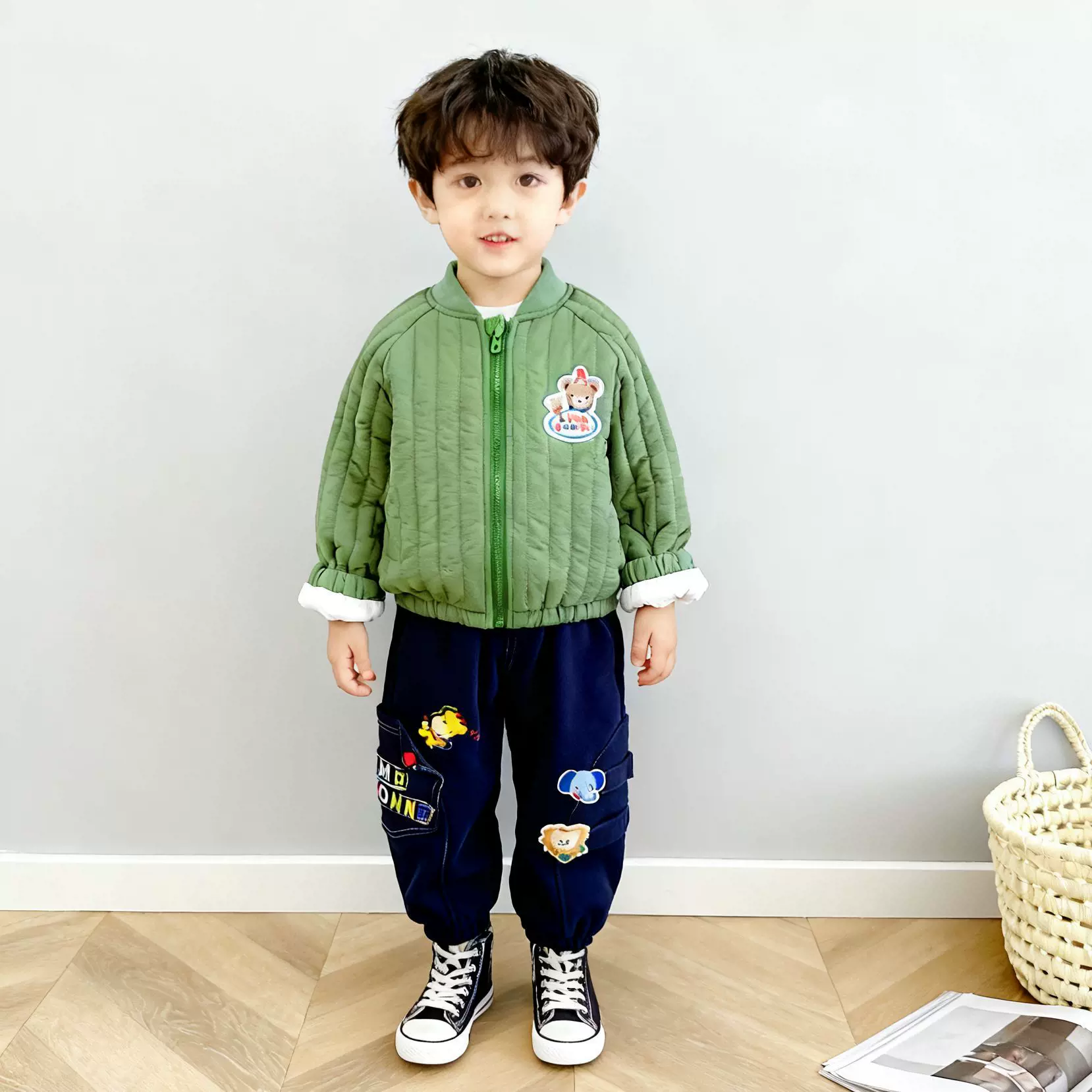 男童棉服加绒加厚棒球保暖夹克男童女童棉服宝宝上衣外套童装批发