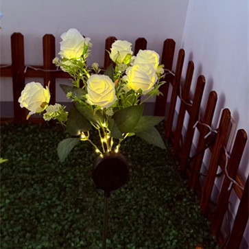 led太阳能灯地插灯彼岸花百合花玫瑰花仿真花蒲公英草坪铜线灯串|undefined