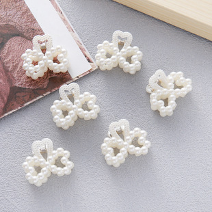 A336 Korean version of small size pearl grip clip net red temperament bath bangs hairpin INS side clip hairpin jewelry