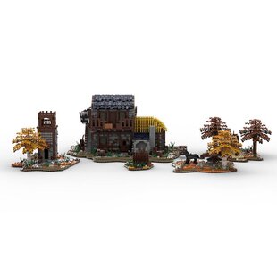 Строительные блоки трансграничные MOC-43257 Medieval Court Resort 5978 игрушки с номером частицы Рождество