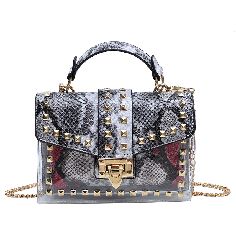 Bolso Pequeño Cuadrado de Graffiti Transparente, Estilo Retro Europeo y Americano - Bolso de Moda INS para Mujer 2022
