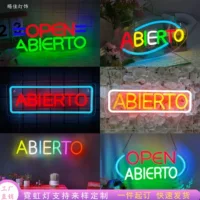 Кросс-граничный светодиодный испанский ABIERTO неоновый свет кафе бар вывеска