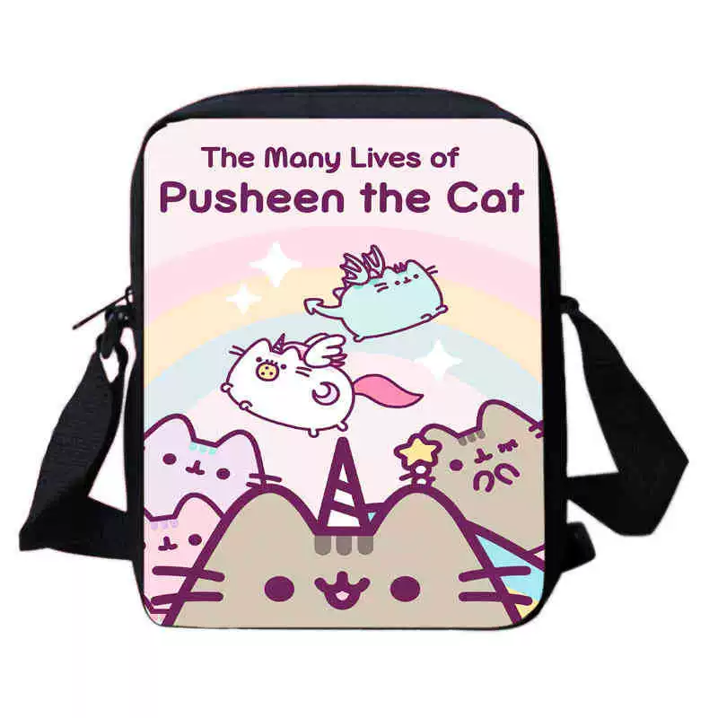 Рюкзак учебный Pusheen Fat Jimao с принтом периферийного типа, через стекло, зарубежная торговля, школьный рюкзак