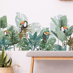 FX-C405外貿熱帶綠植龜背葉臥室客廳玄關背景裝飾牆貼紙批發